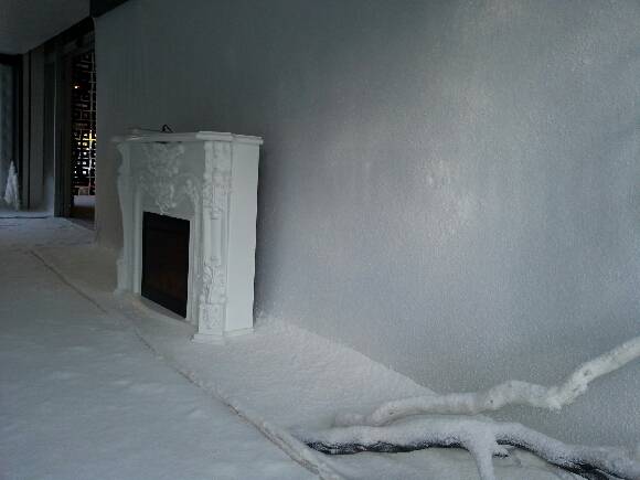 Flocage de neige en intérieur 