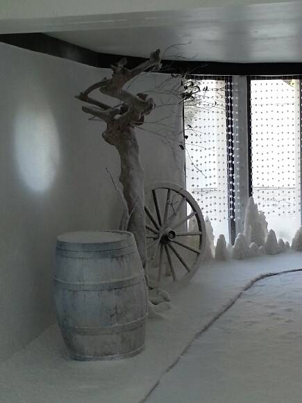 Flocage de neige en intérieur 